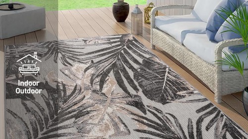 Rugshop Outdoor Rugs Floral Leaves Indoor/Outdoor Carpets Large Outdoor Rug Deck - Video 1 of 1