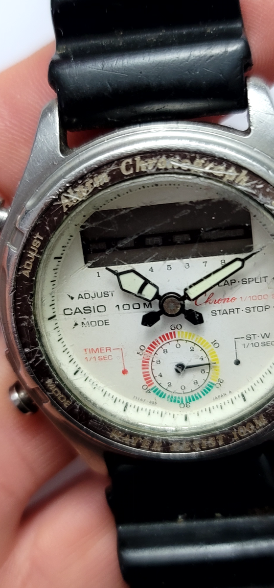 Casio AW-600 Chronograph Ana-Digi Module 373 Vintage Watch Parts