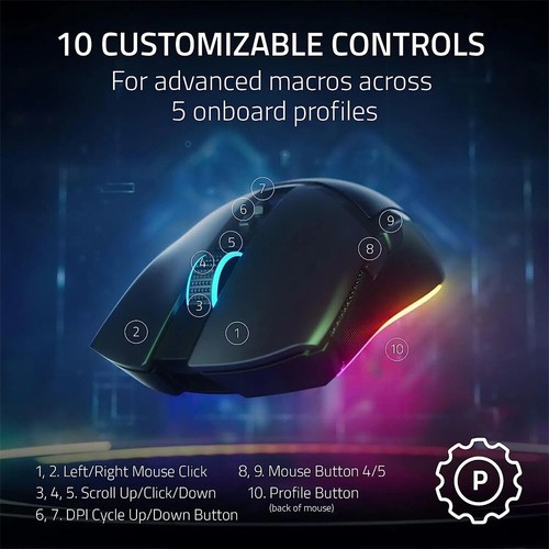New Razer Cobra Pro Lightweight Wireless Gaming Mouse 30K Optical Sensor Mouse - Picture 3 of 7