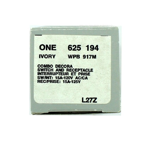 Leviton Decora 15A SP Combination Toggle Switch and Receptacle 5625-ISP-TOGGLE - Picture 3 of 4