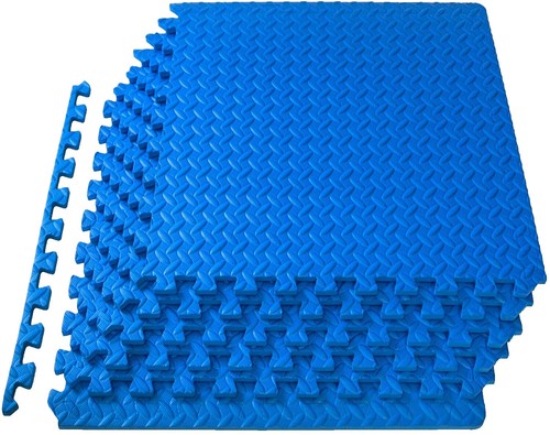 Everyday Essentials BalanceFrom Fitness 24 Sq Ft Interlocking EVA Foam Exercise Mat Tiles Gray