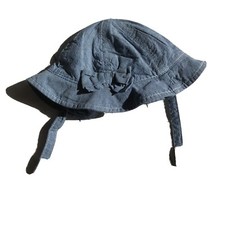 Jumping Beans Chambray Denim Sun Hat w/ Bow, size 0-6 months