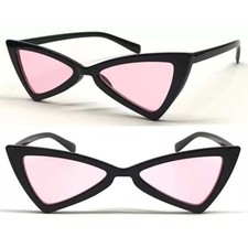 Extreme Cat Eye Sunglasses Women Triangle Pink Lens Fashion Trendy Sun Glasses