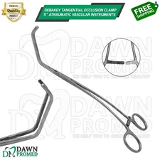 DeBakey Tangential Occlusion Clamp 11" Atraumatic Vascular Instruments German Gr