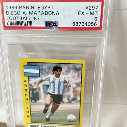 1986 Panini Egypt Football '87 Diego Armando Maradona #297 PSA 6 - Picture 3 of 10