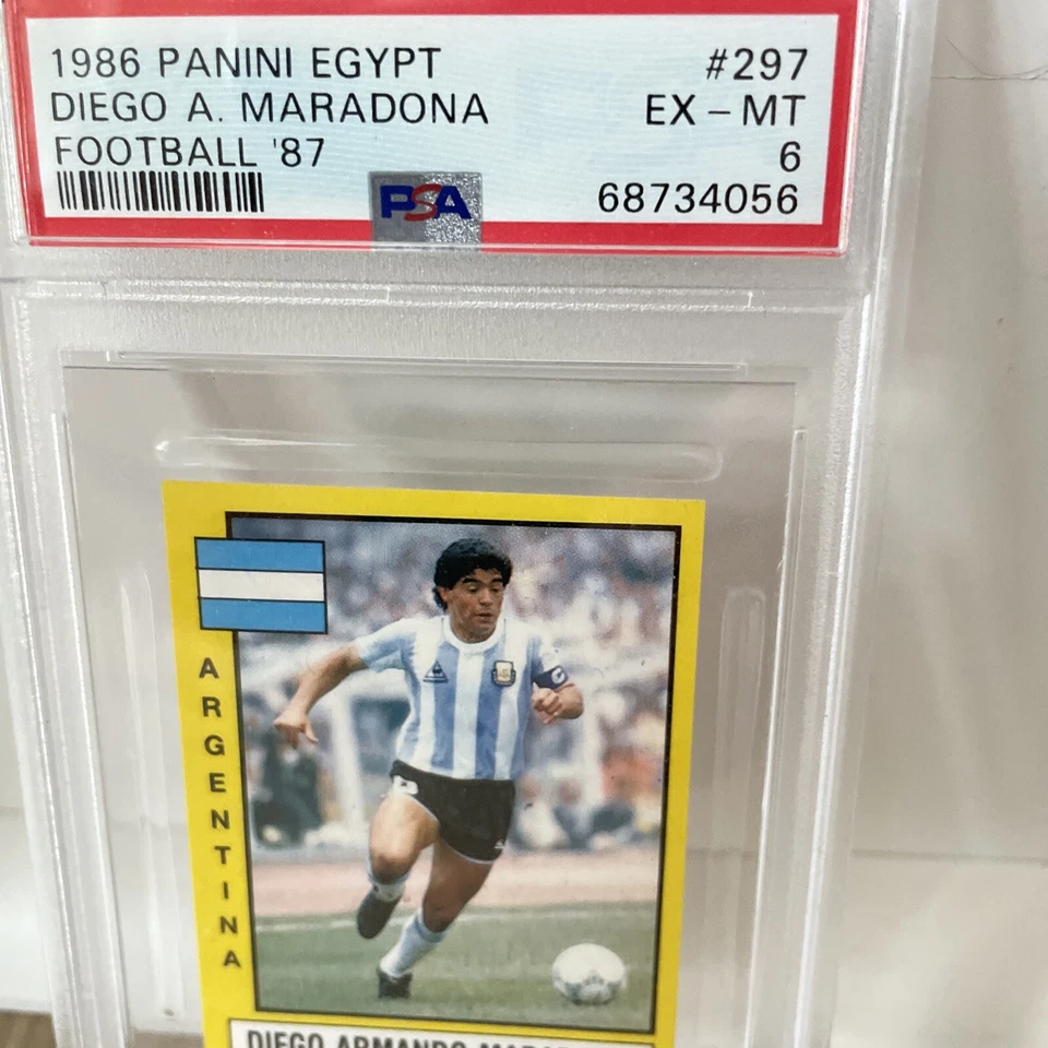 1986 Panini Egypt Football '87 Diego Armando Maradona #297 PSA 6 - Image 3 of 4