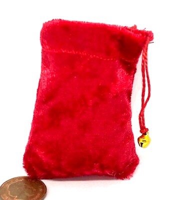 Puppenhaus leerer Weihnachtsmann Geschenksack rot Weihnachten Maßstab 1:12 Miniatur Tumdee
