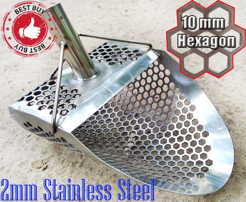 Metal Detector Scoop HEX -10 Beach Sand Shovel Hunting Tool Stainless Steel CooB - Picture 2 of 10
