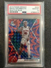 SEKOU DOUMBOUYA 2019-20 Panini Mosaic BLUE REACTIVE Prizm PSA 10 Gem Mint