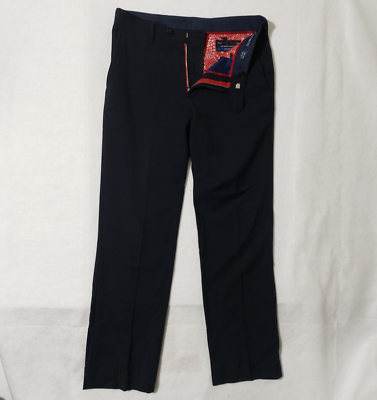 Bonobos Marzotto Wool Dress Pants *FLAW* Mens 30X34 Athletic Fit Flat Navy  Blue | eBay