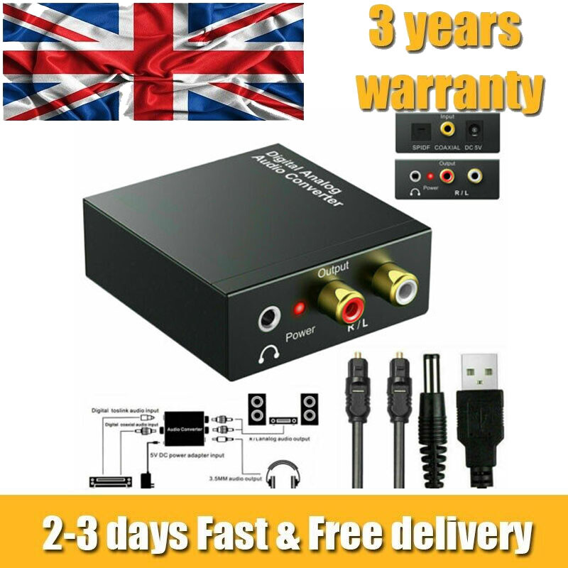 Portable Digital To Analog Audio Converter – Optical/Coaxial To RCA L/R With USB Power