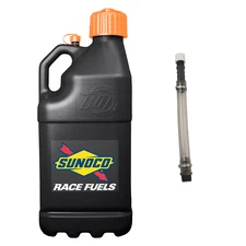 Sunoco Racing Black/Orange 5 Gallon Race Utility Jug with Deluxe Filler Hose
