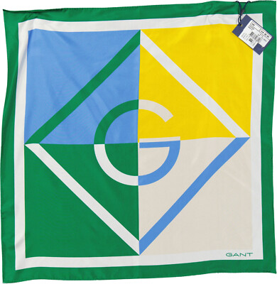 NEU ! GANT Damen Halstuch D1. ICON G COLOR BLOCK SILK SCARF grün-mix Gr. OneSize