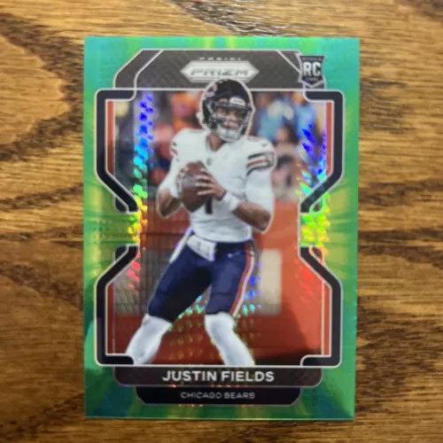 2021 Panini Prizm Football Justin Fields Hyper Green Prizm #334 RC 124/175 SP!