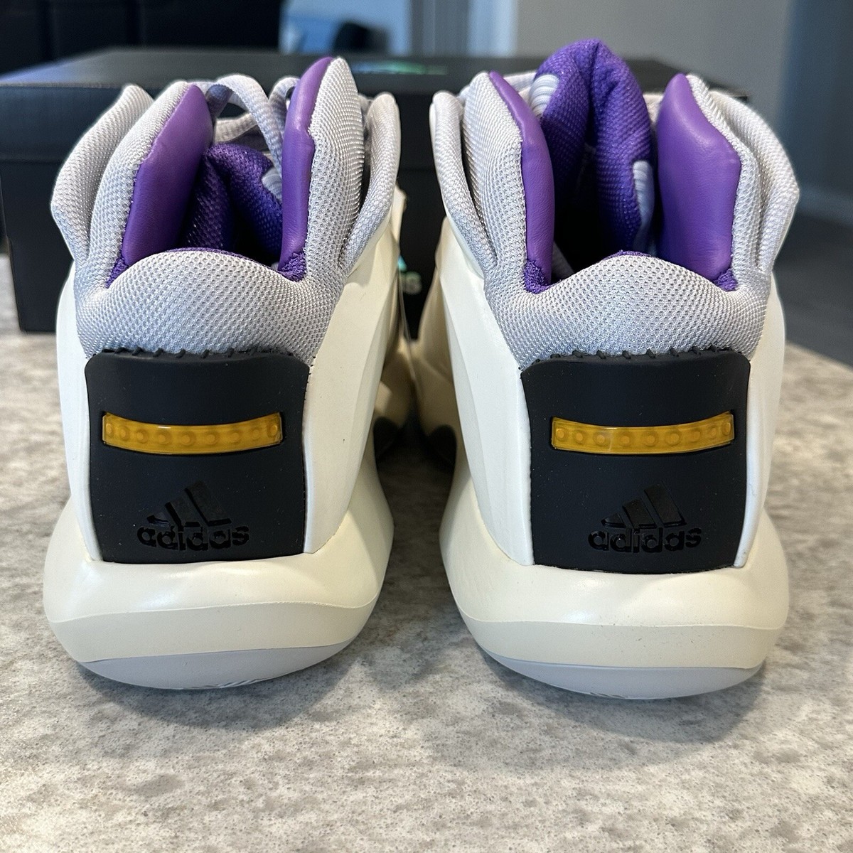 Size 10.5 - adidas Crazy 1 Cream White Active Purple Basketball 