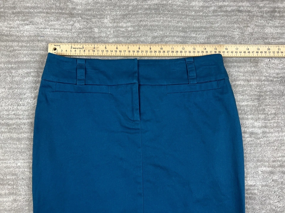 Love Tease Skirt Juniors 5 Blue Green Cotton Blend Lined Straight Knee Length - Image 4 of 4
