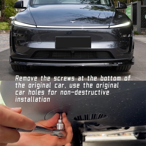 For 2025 2026 Tesla Model Y Juniper Bumper Lip Front Guard Trim Spoiler Body - Imagen 5 de 15