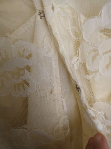 True Antique Edwardian Ivory Embroidered Lace Blouse High Neck Ruffles AS IS S/M - Bild 7 von 16