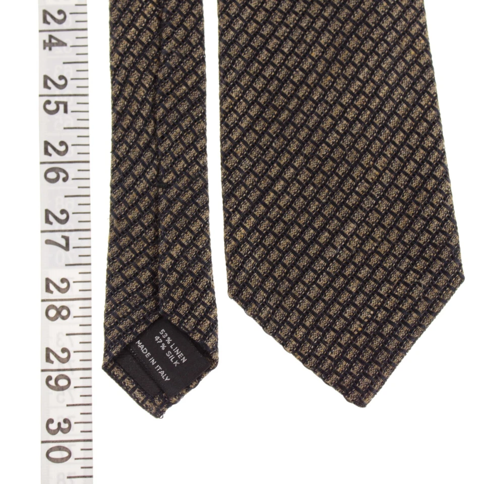 Corbata Tom Ford nueva con etiquetas mezcla de lino/seda en verde oliva/azul marino oscuro patrón texturizado Foto 4 de 4