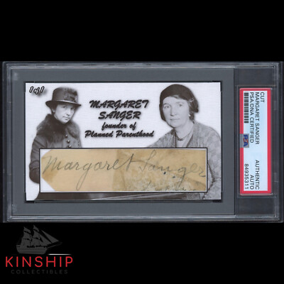 Margaret Sanger signed 3x5 Custom Card PSA Slab Planned Parenthood Auto ...