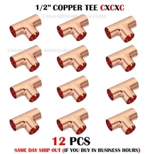 1/2" TEE C x C x C (BAG OF 12) - COPPER PIPE FITTING (For 5/8"O.D. Pipe)