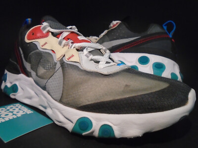 NIKE REACT ELEMENT 87 PHOTO BLUE RED DARK GREY PLATINUM WHITE RED AQ1090-003 11