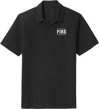 Image of Volunteer Firefighter Chest Print Tri Blend Polo Shirt