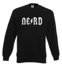 Nerd Lightning Sweatshirt Pullover Fun Hard Rock Band Heavy Metal Guitarist