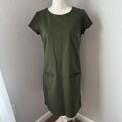 tommy hilfiger olive green dress Tommy Hilfiger Size 16 Navy/Green/White Stripe Pre-Owned Ladies Dress main image 1