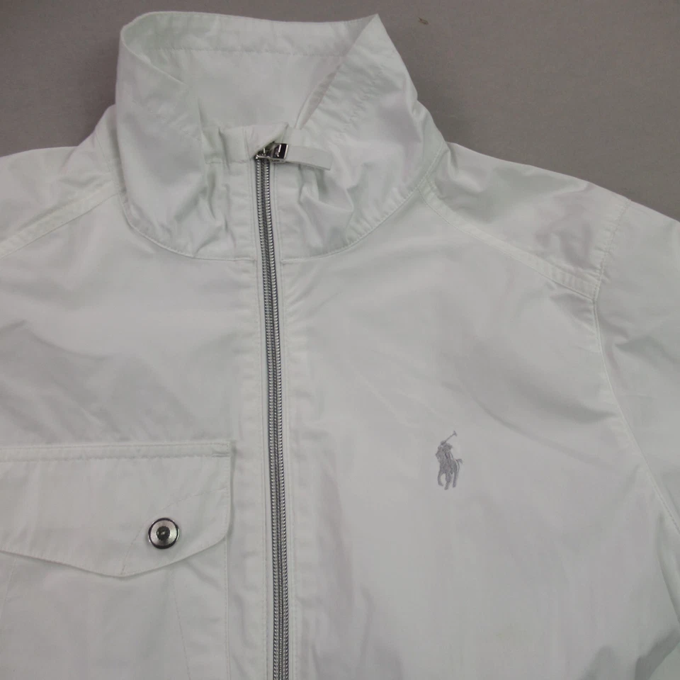 Polo Ralph Lauren Jacket Womens Medium Long Sleeve Zip Lightweight White - Image 2 of 4