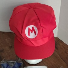 Super Mario Hat Glove Suspender Moustache Adult Accessory Kit Costume Halloween