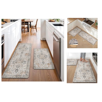 Comfortable Anti-Fatigue Kitchen Rug Set - 17.3 x47  & 17.3 x30  for Every Space