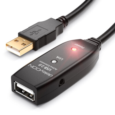 15m USB 2.0 Verlängerungskabel AKTIV USB Verlängerung Signalverstärker Repeater