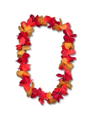 Sonia Originelli Blumenketten Set – 5 Stück, Ca. 102 Cm, Polyester, Bunte Farben (grün-weiß-rot), Für Party & Feier