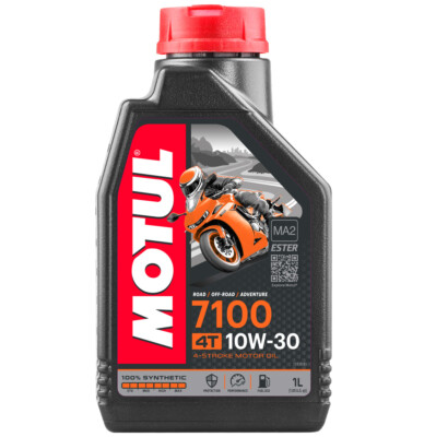 Motul 7100 4T Motorrad Motoröl 10W30 100% Ester MA2 Synthetisch 1 Liter Lt