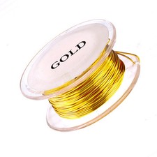 18 Gauge Permanently Colored Wire. Gold Colored. HALF ROUND. 4 Yards.