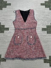 Zara Dress Womens Small Pink Knit Blouson