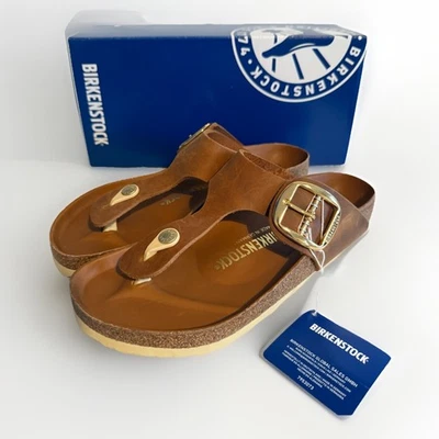 Birkenstock Gizeh Big Buckle Natureder Geölt Cognac Sandale 37 38 39 40 Regular