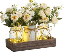3 Pcs Mason Jar Centerpiece Table Decorations for Dining Table Decor Farmhouse C