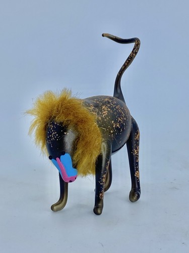 Primas Affe Mandrill Pavian mundgeblasene Glasfigur Fellgesicht alte Welt 4x5 - Bild 1 von 9