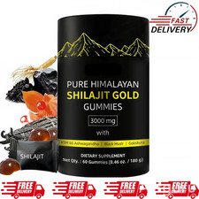 Pure Himalayan Shilajit Gold Gummies with Ashwagandha, and Gokshura , 60 Gummies