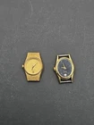 Lot of 2 Vintage Seiko Ladies Quartz Watches 2P20-0639 & 2C20-3609 Gold Tone