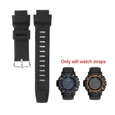 Silicone Watch Strap for Ca.sio ProTrek PRG 270 250 260 18mm Black Rubber Band