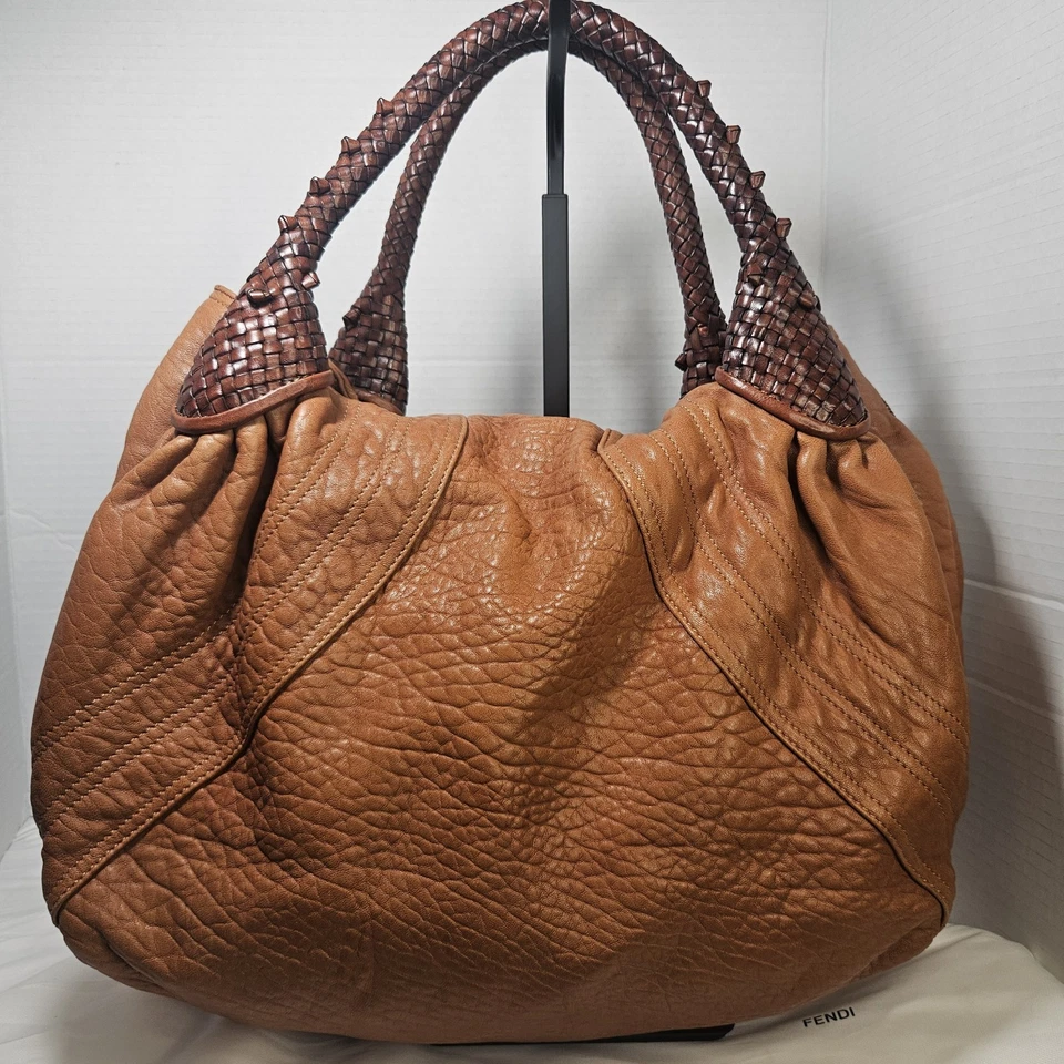 Bolso Espía Fendi Vintage Cuero Napa Forro Zucca Compartimentos Ocultos Y2k Marrón Foto 4 de 4