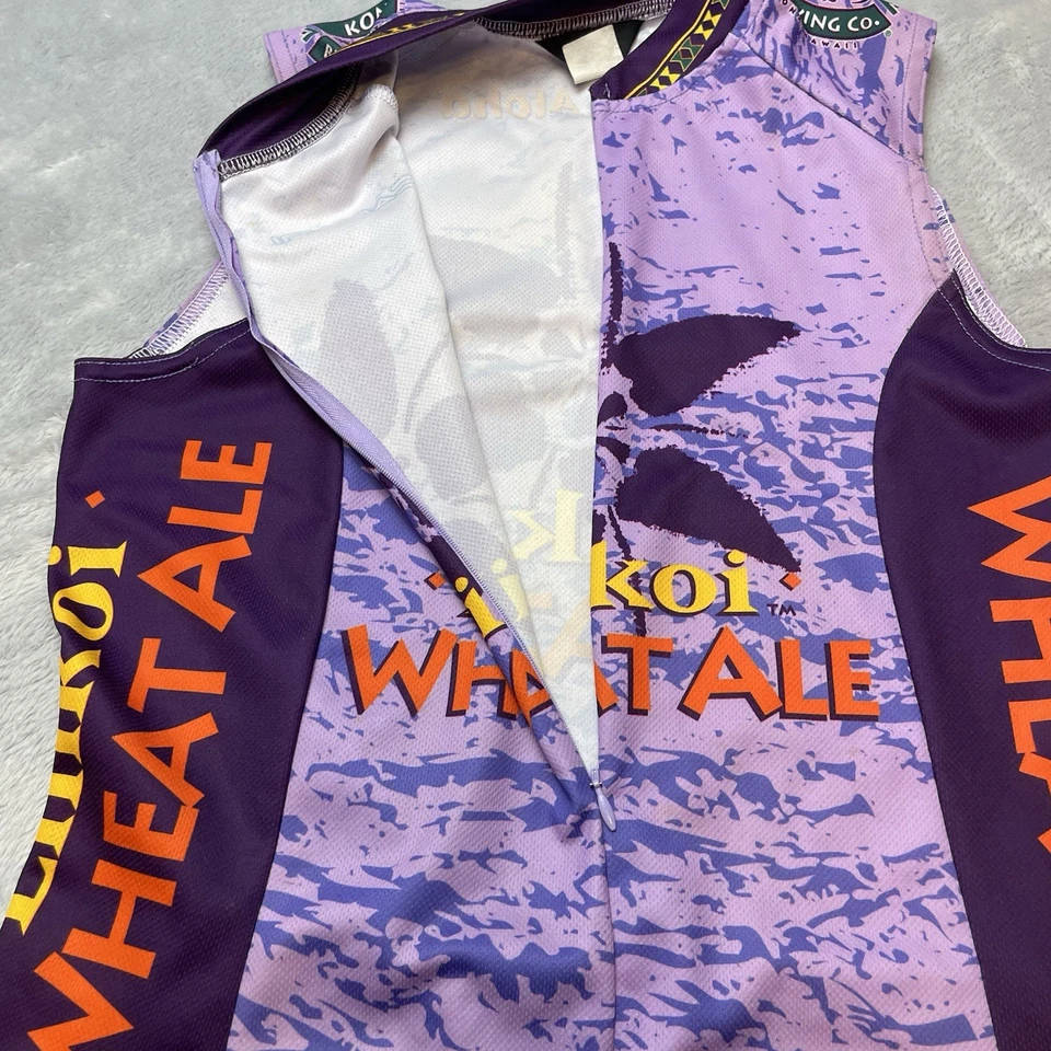 Camiseta deportiva de ciclismo Canari talla S/M sin mangas 1/2 cremallera Lilikoi Wheat Ale Kona Brewing Foto 4 de 4