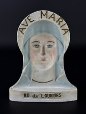 Antica Statua Madonna In Gesso Volto Viso Effetto Dinamico Anni ‘40