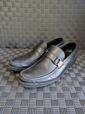 Mocasín Salvatore Ferragamo Flori 2 de cuero negro cosido para hombre talla 9,5 EE