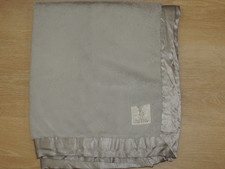 Little Giraffe Luxe Faux Fur Baby Blanket Satin Trim Light Gray 32"x36"