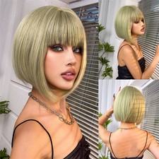 Short Hair Wig Air Bangs Fashion Natural Full Head Cover Chemical Fiber Wave Wig