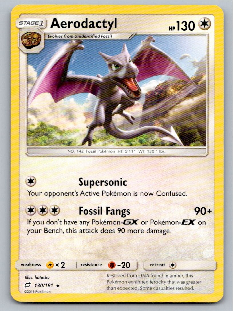 2019 POKEMON AERODACTYL TEAM UP 130/181 RARE NM A49350 FREE S&H